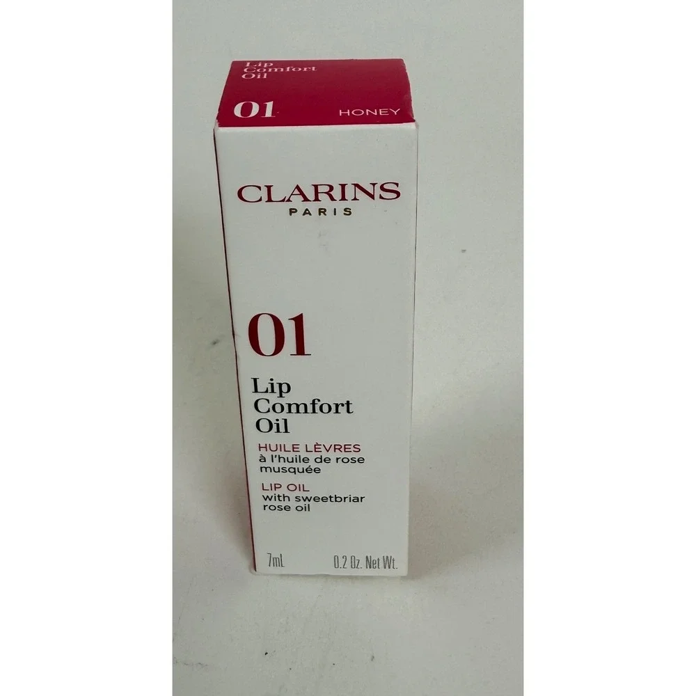 Clarins Lip Oil Comfort 01 Honey Sweetbriar Rose Hydrating Plumping 0.2oz New